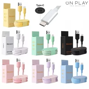 CABLE DE DATOS TIPO-C MACARON Colores 1 Metro