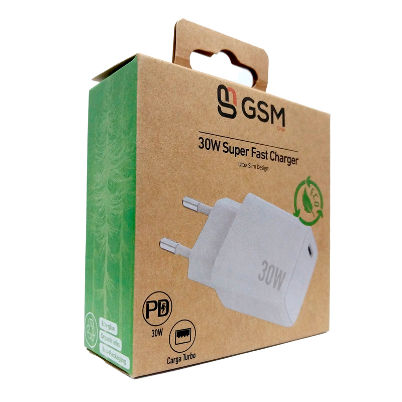 Cargador Carga Rapida Gsm Eco Tipo C 30w Blanco - Imagen 4