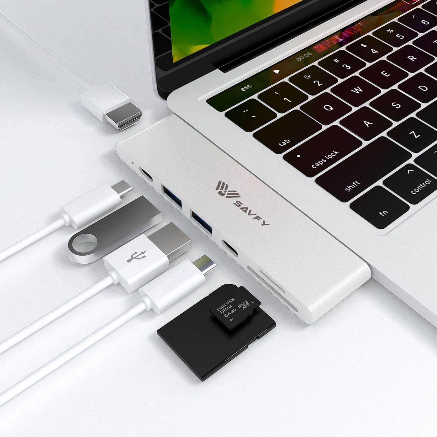 Hub USB-C HDMI 7 en 1 Macbook Pro 2016 / 2017 - Imagen 2