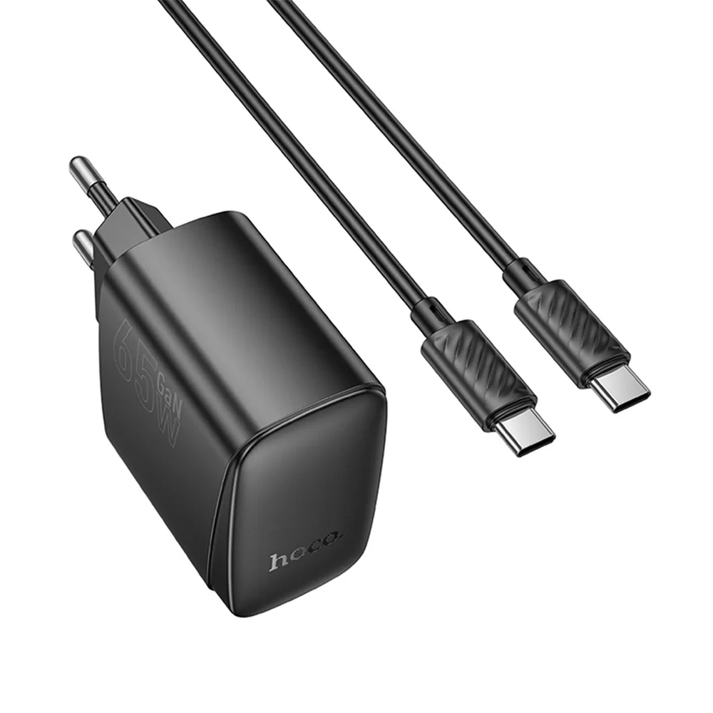 Cargador Carga Rapida Hoco Cs63a 65w + Cable Tipo C Negro - Imagen 2