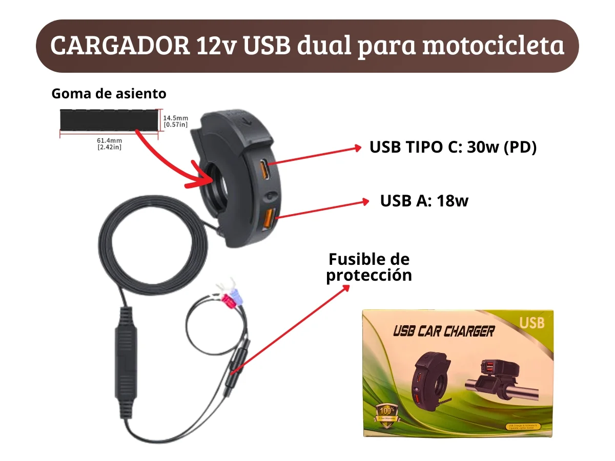 Cargador para manillar 12-24 volt - Imagen 6
